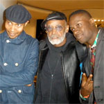 DJ Spooky + Corey Baker, and Ali Hossaini with Melvin Van Peebles after the Coup de Foudre concert at The Guggenheim Museum, 10/10/2010